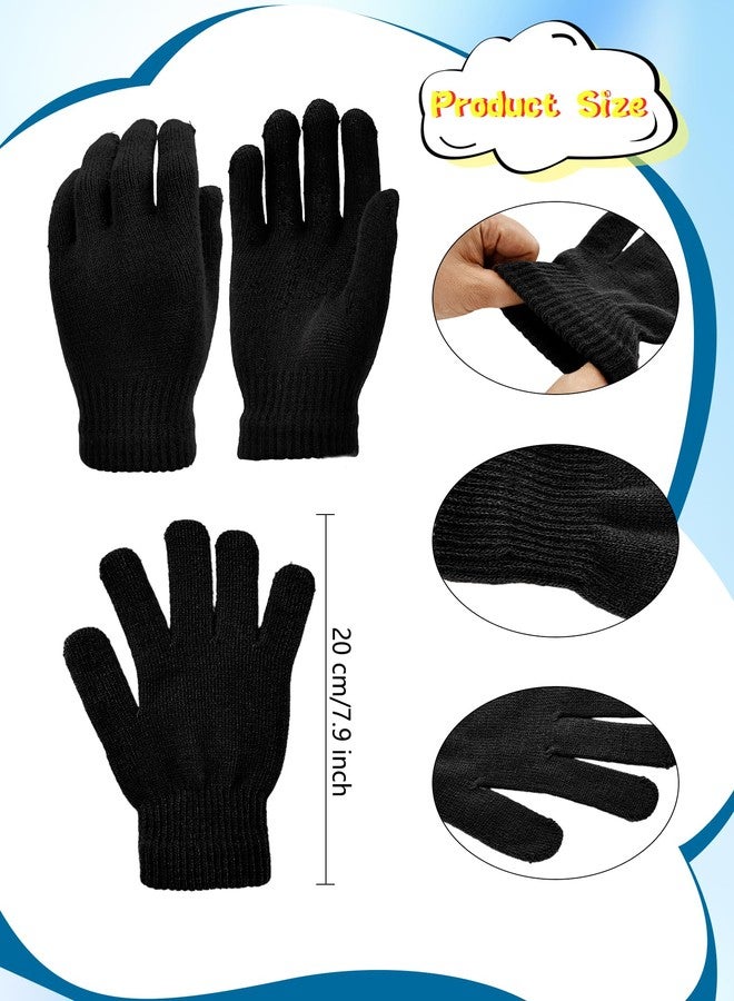 Skyebed 20 Pairs Winter Gloves Thermal Magic Glove Bulk Knit Gloves for Women Men Teens Unisex (Color Set 2, One Size) - Image 2